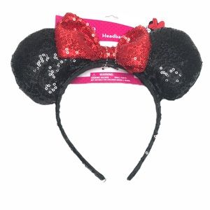 Minnie Mouse Disney Ears with Red Bow Black